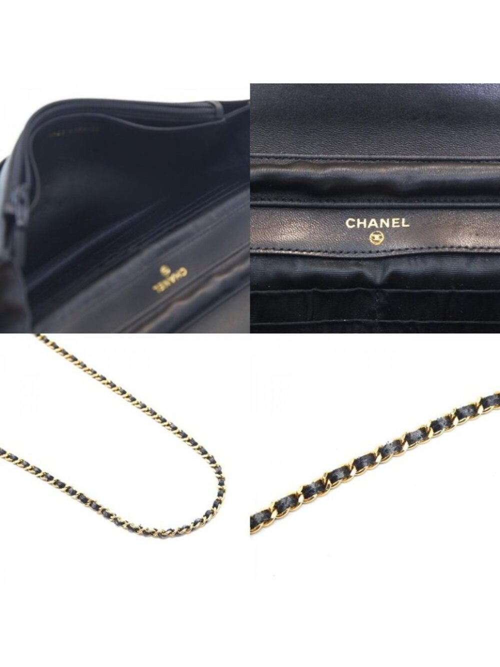 Chanel Shoulder Bag Caviar Leather CC Logo Chain Wallet - Picture 10 of 10